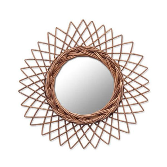 11642 Wicker mirror S brown