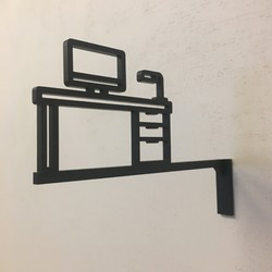 Office Workroom Sign Hollowed-Out Type Study