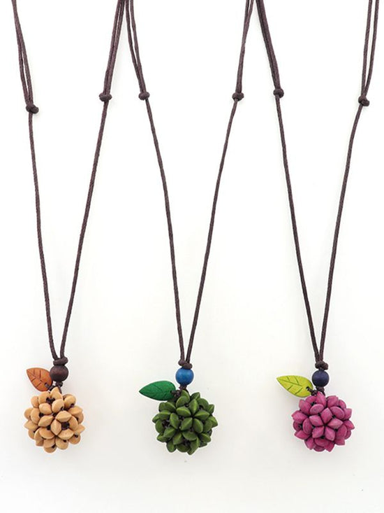 Wood fruit necklace (3 colors)