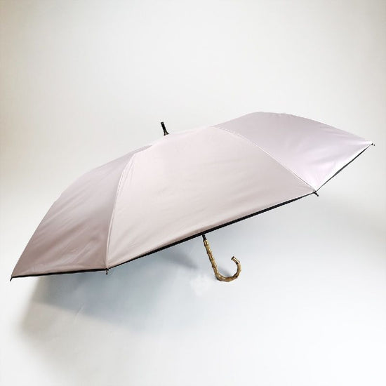 Short Wide Umbrella Heat-Shielding & Fully Shading Solid Hem Piping Bamboo Handle Sunshade Umbrella Black Coated Back