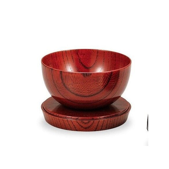 Sake Cup, cold sake, hot sake, Yamanaka lacquer ware, made in Japan (2.2 zelkova sake cup with a plate, akazuri) SX-202