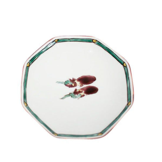 [Eisyou] Four-Sun Octagonal Dish with a Variation of Designs of Saigoe (set of 5)