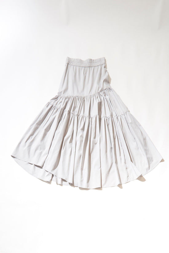 Taffeta Tiered Skirt (Gray)