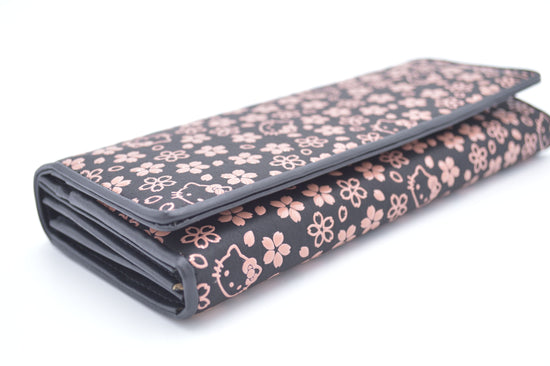 Kitty Inden Medium L-shaped Long Wallet, Cherry Blossom Pattern