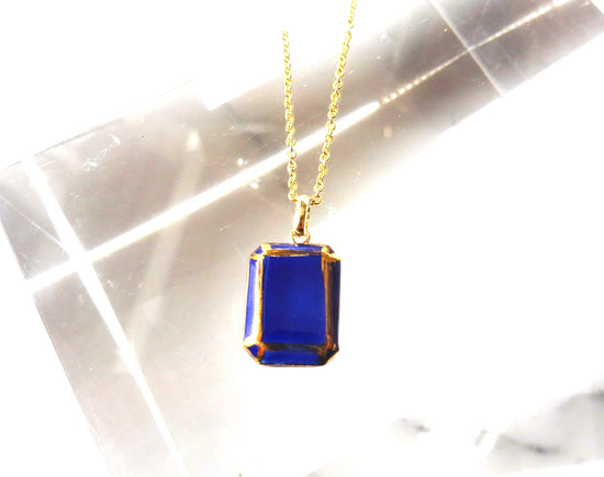 jewel cut necklace (blue)
