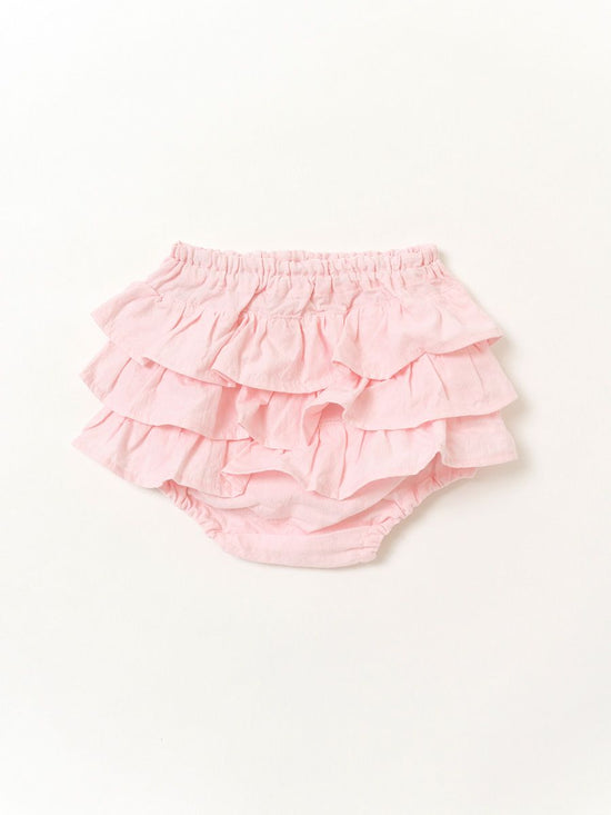 Frilled Pants Plain Marshmallow Pink