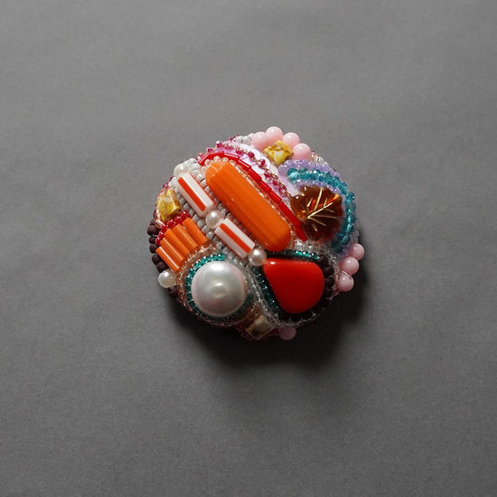 Exotic Brooch 1 Bead Embroidery Colorful