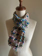 Handwoven tweed scarf | thin switch ♭90 [made with apparel leftover yarn]