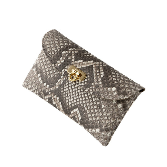 Flap wallet fleur long python