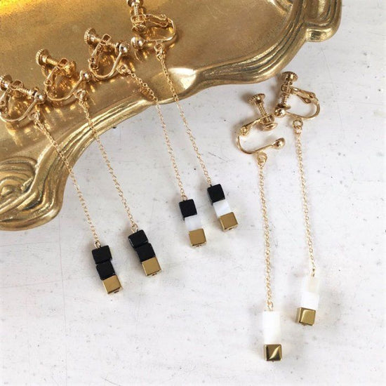 Cube MIx long earring