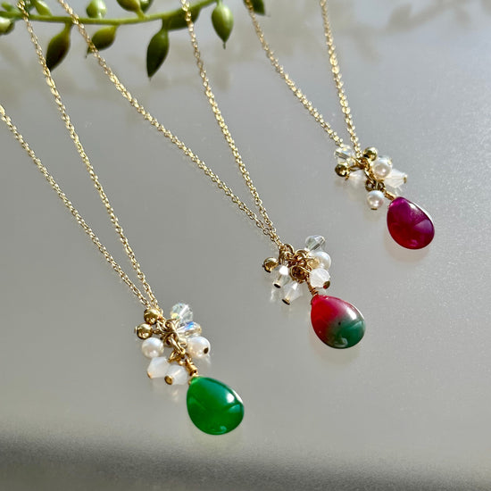 Jade Natural Stone Color Necklace