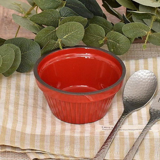 Red Souffle Red Western Tableware Ovenware Souffle Made in Japan Minoyaki Oven OK Cafe Style Stylish