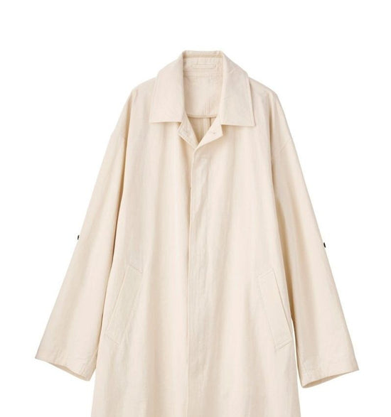 High End- washer long Soutien Collar Coat/Ivory