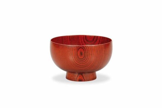 Yamanaka-Nuri Kasho-an Original Product Zelkova 3.8 Hotei Soup Bowl, Akazuri SO-237