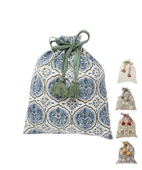 Block Print Drawstring (5 colors) 24 x 30cm M20-2479