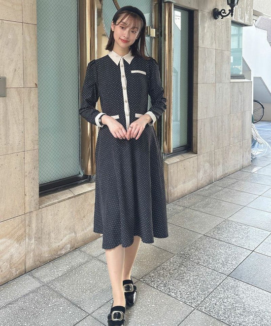 Bicolor Retro Shirt Dress / an another angelus [51BE02j005].