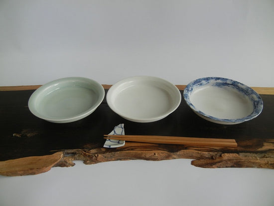 Small dish, plate, (celadon)(white porcelain)(blue mud)