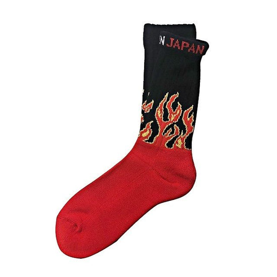 "Fire Burning -red-" Socks