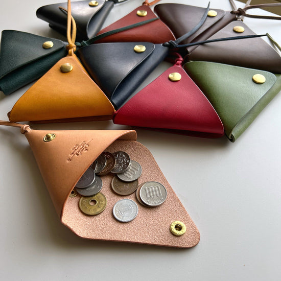 Triangular Coin Purse "Tipi" Italian Leather