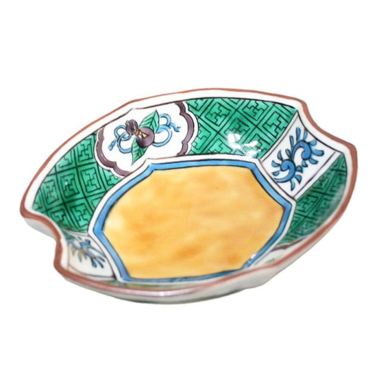 [Eisyou] Boat-shaped vase with blue handles and treasure design (set of 5)