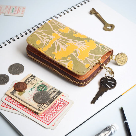 Key Wallet [ Mini Wallet + Key Case ] (Pure Immortelle) Leather All Leather Compact