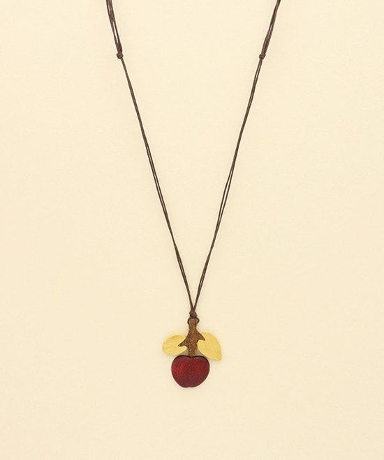 Wood Apple Tree Top Necklace A24WPN030RD