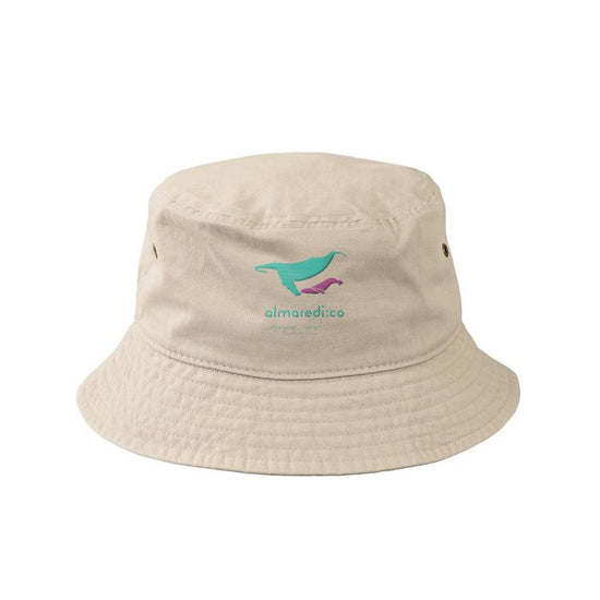 Cotton Bucket Hat Putti "Humpback whale parent-child bond" color logo