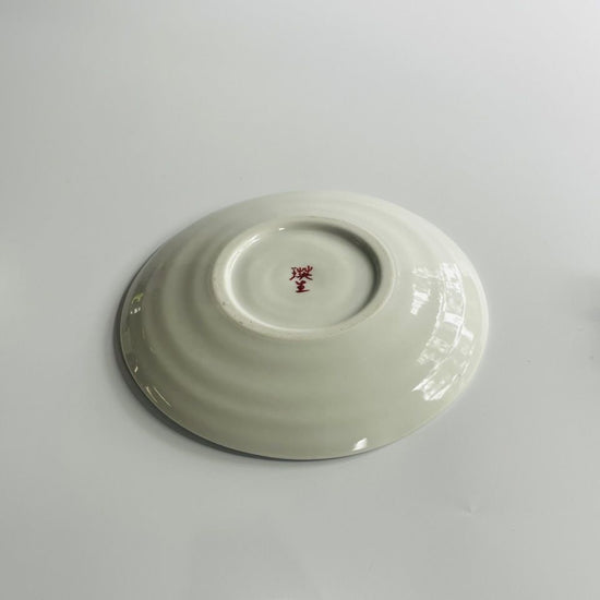 [Eisyou] Green glazed dish with polka-dot motif, 5.5 x 5.5 cm