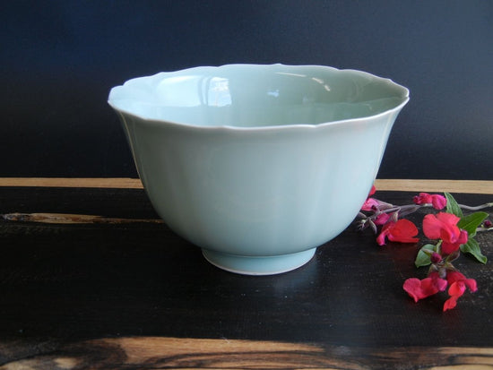 Celadon Glazed Flower Ring Deep Small Bowl