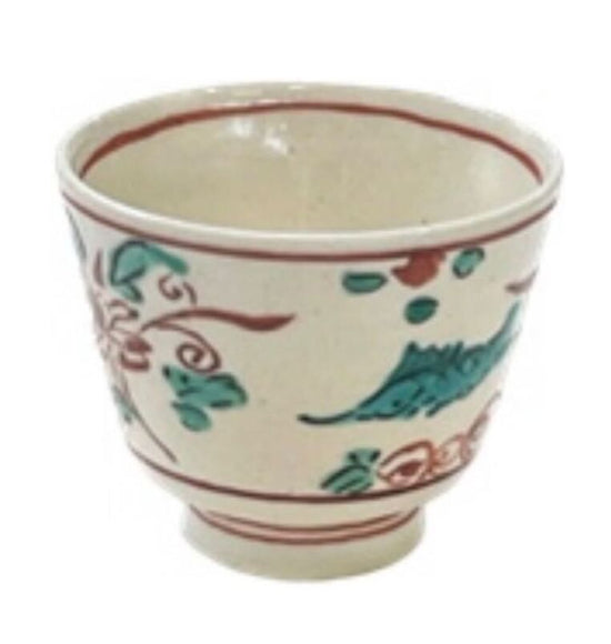 [Eisyou] Kuresu red glazed sake cup with fish design