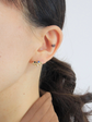 Petite ecrin pierced earrings | gold | pink × lime green