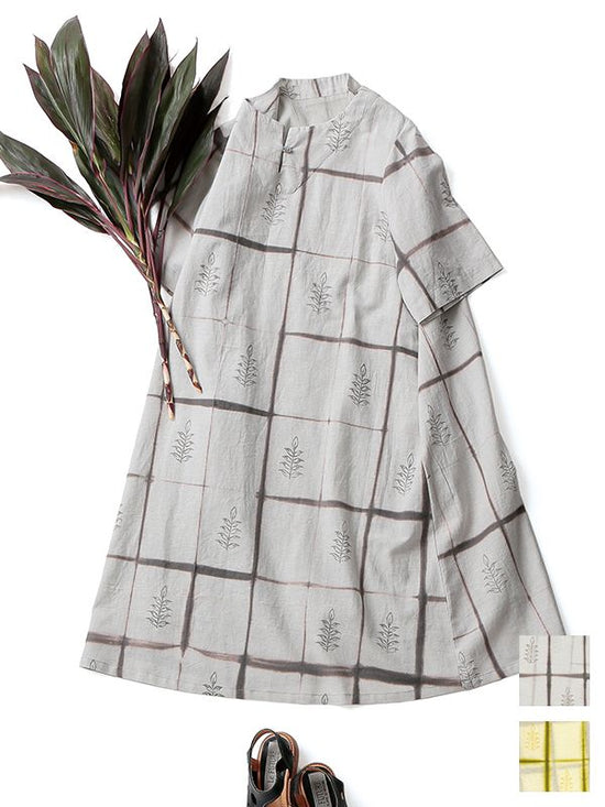 ita-jime tie-dye cotton linen dress [in stock from early May].