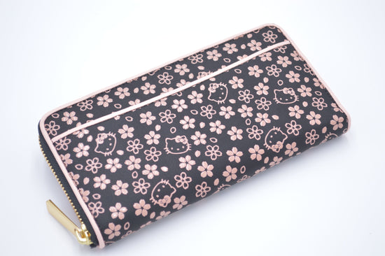 Kitty Inden Round Long Wallet, Cherry Blossom Pattern