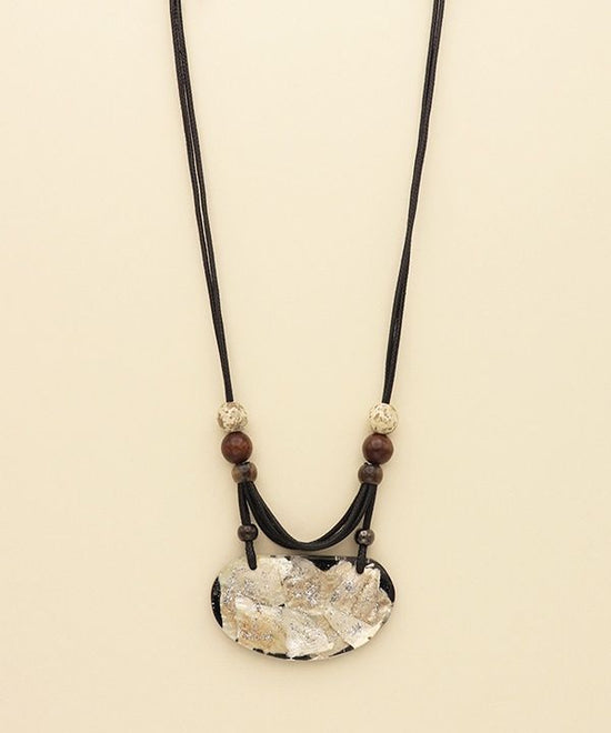 Resin Glitter Top Necklace A24WPN105BR