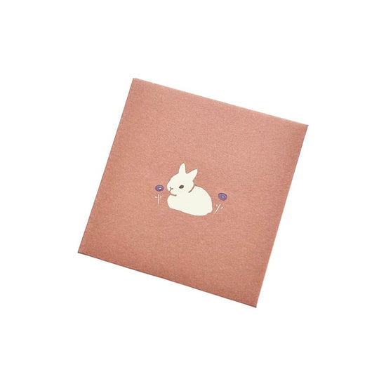 Paper cutout pouch [rabbit, brown eyes].