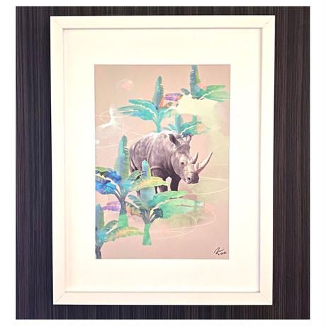 Wild African Art Print (Framed) Holiday Rhino