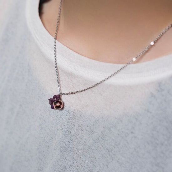 [Kutani Flower] Necklace (purple)