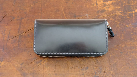 Cordovan round long wallet
