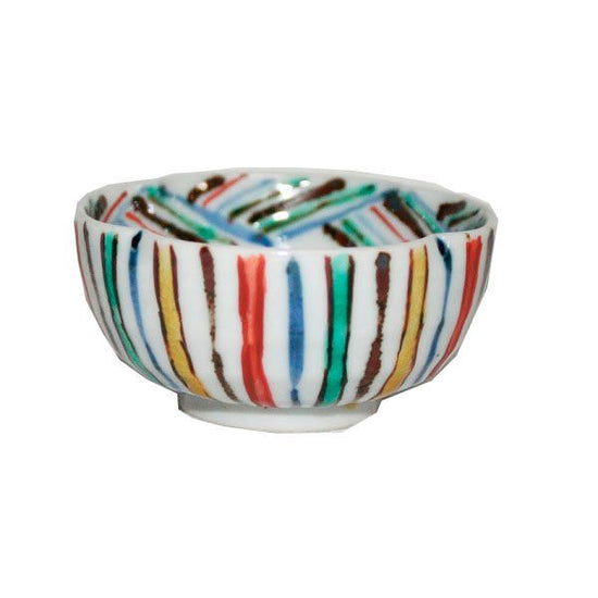 [Eisyou] Cup with five-colored flowers in the design of "Tokusa" (five-colored bamboo)