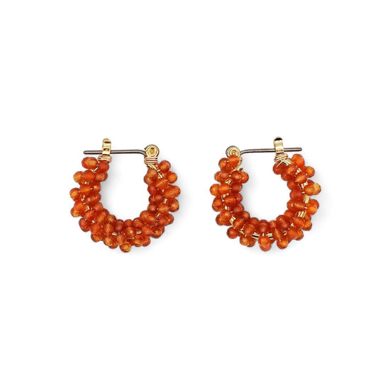 코랄 카넬리안 피어싱 귀걸이 (대)