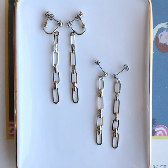 Flat chain pierce/earring