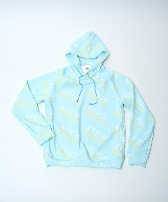 Monogram hoodie(Aqua Blue)