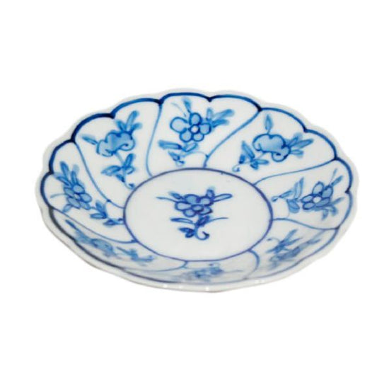 [Eisyou] Twisted dish with a design of a neon sign in a three-sided shape, underglaze blue