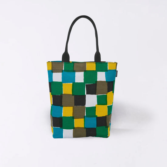 Kyoto Hand-Dyed Canvas Tote Bag (Vertical) (Checkered)