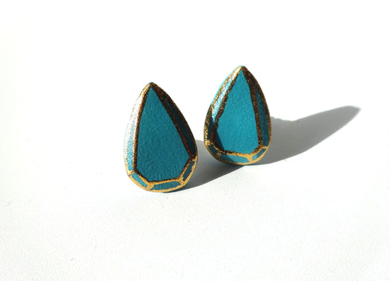 Jewel Cut Pierced / Earrings Pairshape Turquoise