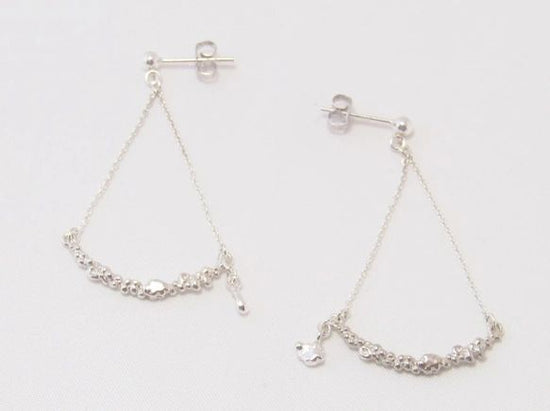One-of-a-kind Pierced earrings with clouds and drops