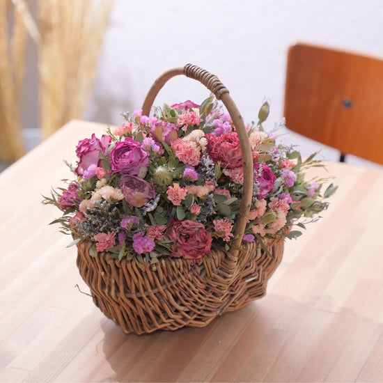 Basket arrangement-L-pink×red