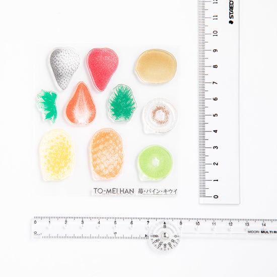 Strawberry, Pineapple, and Kiwi multicolor stamps that can be layered and played with - Super Reproduction Clear Stamp TO-MEI HAN -.