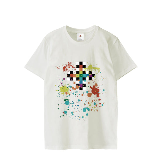 [Checkered Flag Crossroads and Splashes on Rainbow Wings] T-Shirt