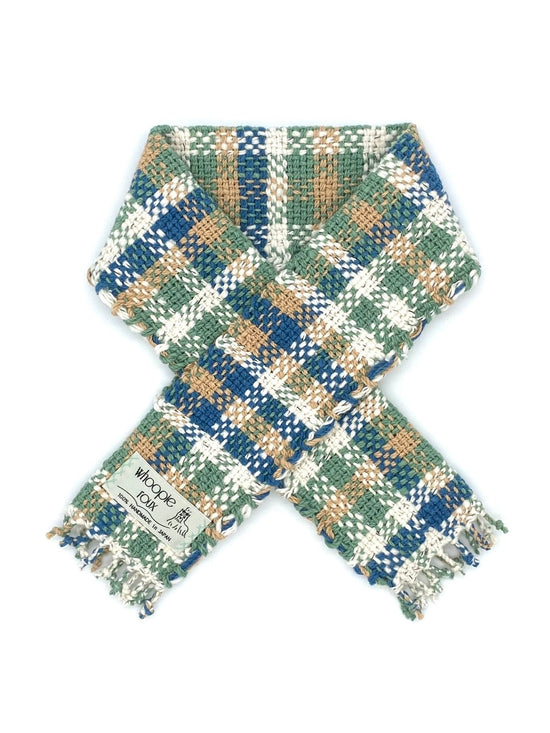 Hand-woven scarf made of 100% organic cotton _ TOWN / green ♭124